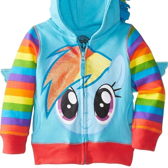 My Little Pony Girls' Little Rainbow Dash Blue Multi Colored Hoodie - Picture 7 of 10